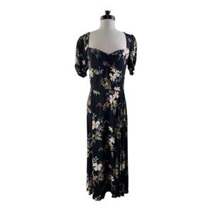 Reformation Black Floral Maxi Dress